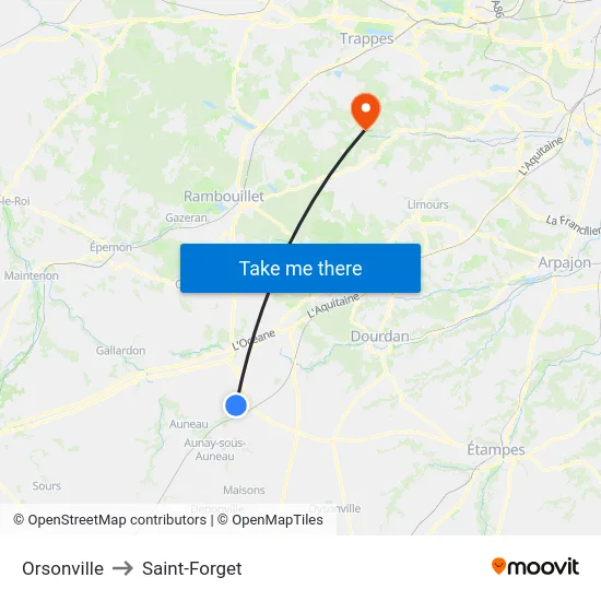 Orsonville to Saint-Forget map