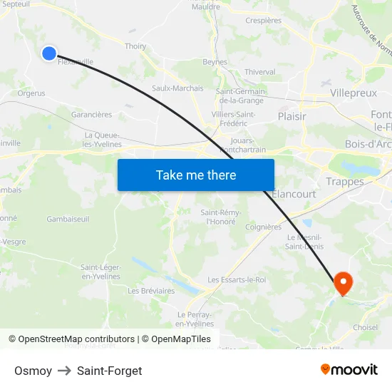 Osmoy to Saint-Forget map