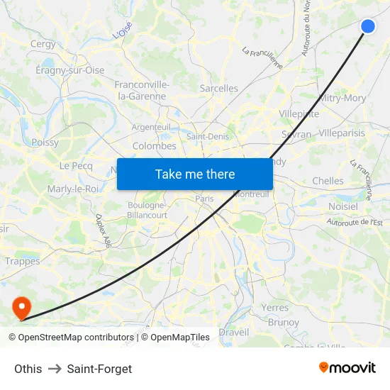Othis to Saint-Forget map