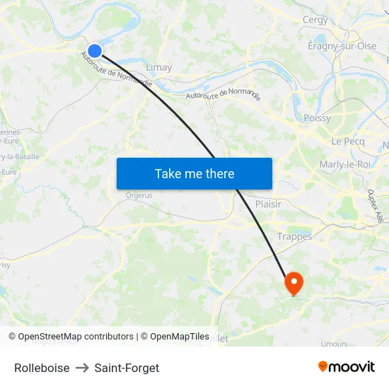 Rolleboise to Saint-Forget map