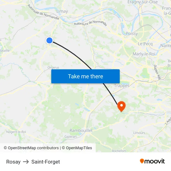 Rosay to Saint-Forget map