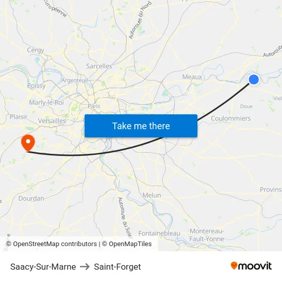 Saacy-Sur-Marne to Saint-Forget map