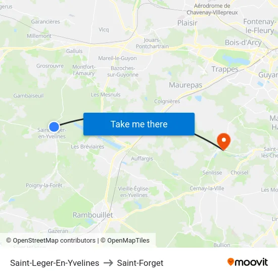 Saint-Leger-En-Yvelines to Saint-Forget map