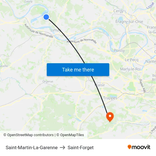 Saint-Martin-La-Garenne to Saint-Forget map