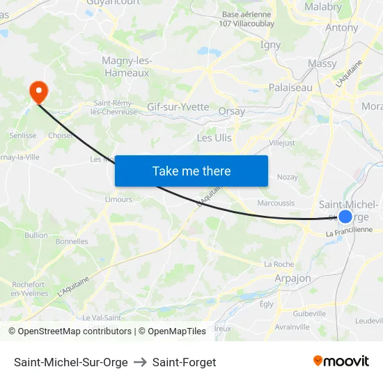 Saint-Michel-Sur-Orge to Saint-Forget map