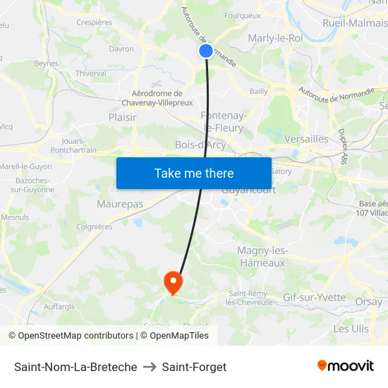 Saint-Nom-La-Breteche to Saint-Forget map