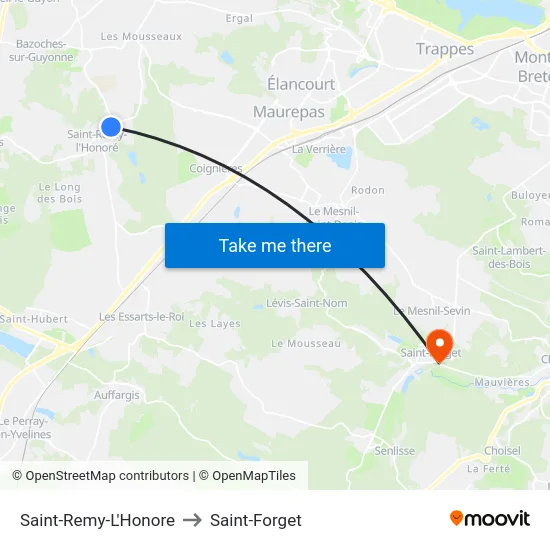Saint-Remy-L'Honore to Saint-Forget map