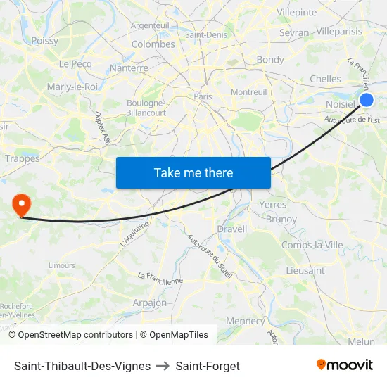 Saint-Thibault-Des-Vignes to Saint-Forget map