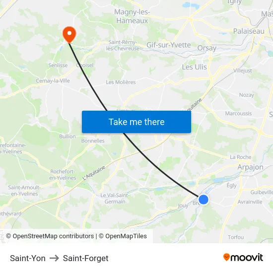 Saint-Yon to Saint-Forget map