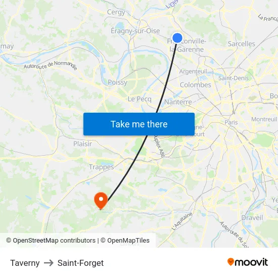 Taverny to Saint-Forget map