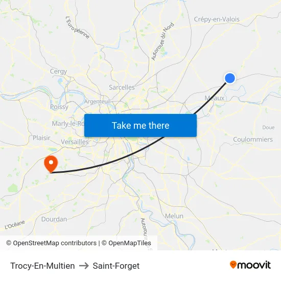 Trocy-En-Multien to Saint-Forget map