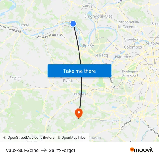 Vaux-Sur-Seine to Saint-Forget map