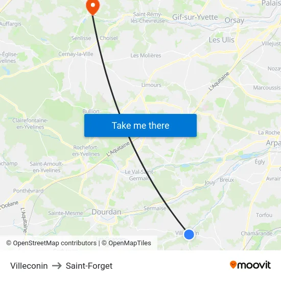 Villeconin to Saint-Forget map