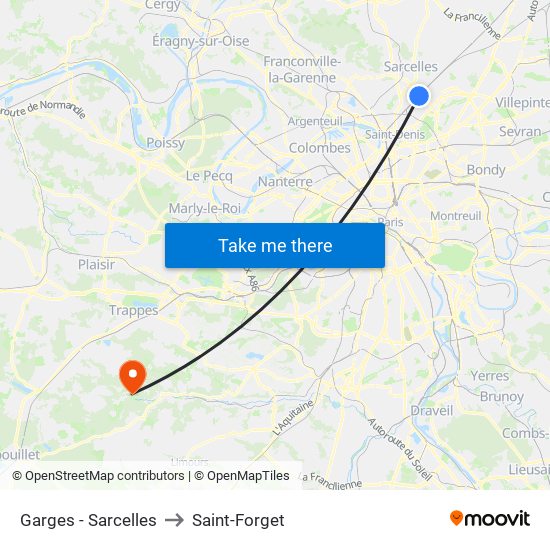 Garges - Sarcelles to Saint-Forget map