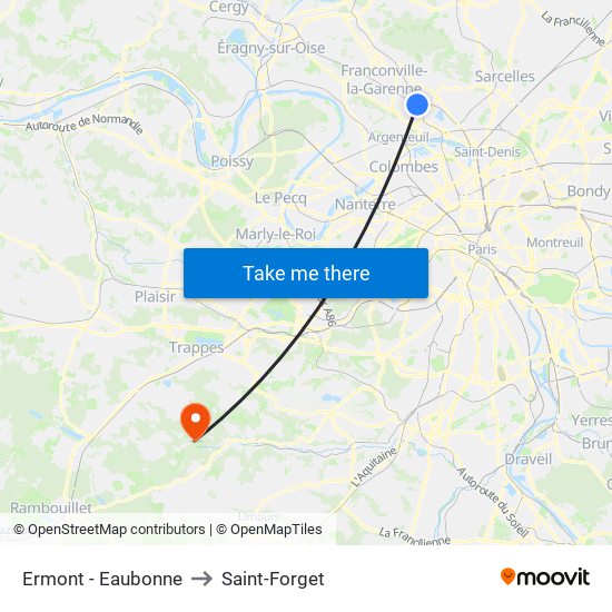 Ermont - Eaubonne to Saint-Forget map