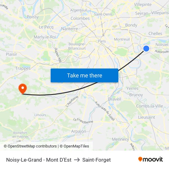 Noisy-Le-Grand - Mont D'Est to Saint-Forget map
