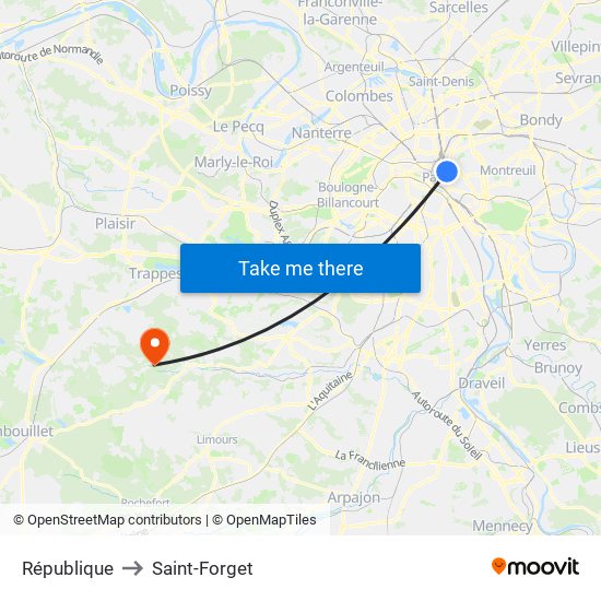 République to Saint-Forget map