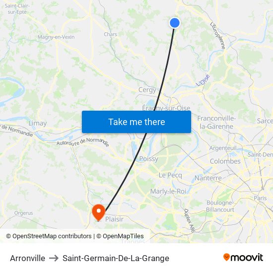 Arronville to Saint-Germain-De-La-Grange map