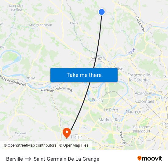 Berville to Saint-Germain-De-La-Grange map