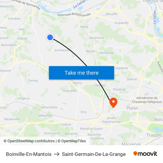Boinville-En-Mantois to Saint-Germain-De-La-Grange map