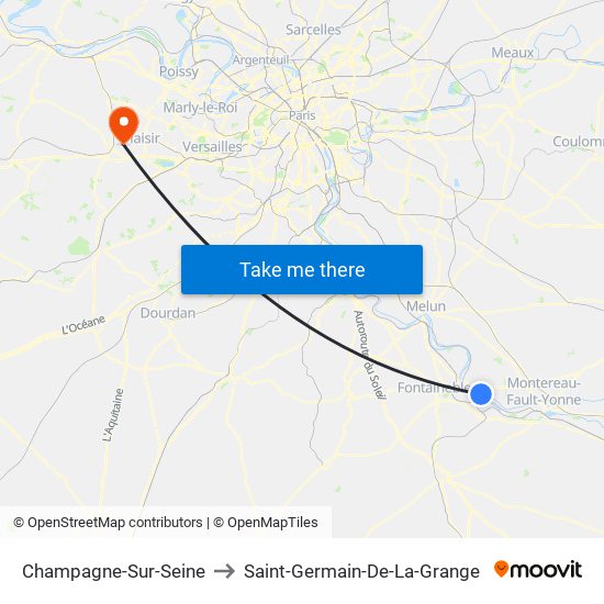 Champagne-Sur-Seine to Saint-Germain-De-La-Grange map