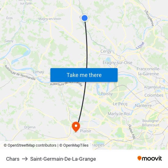 Chars to Saint-Germain-De-La-Grange map