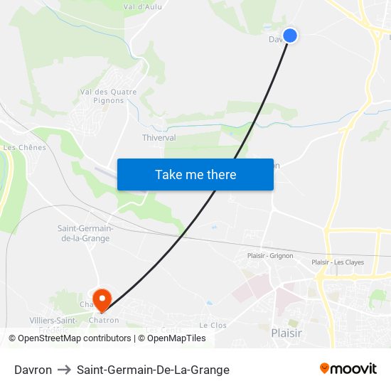 Davron to Saint-Germain-De-La-Grange map