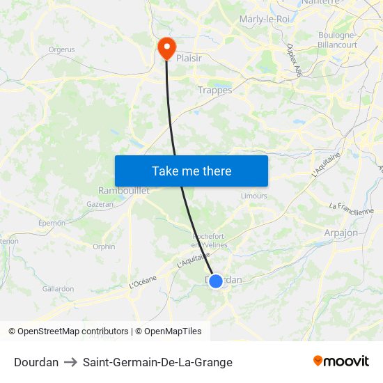 Dourdan to Saint-Germain-De-La-Grange map