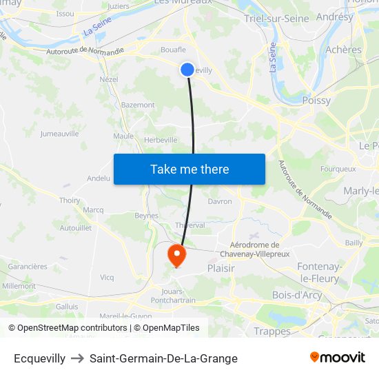 Ecquevilly to Saint-Germain-De-La-Grange map