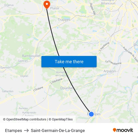 Etampes to Saint-Germain-De-La-Grange map
