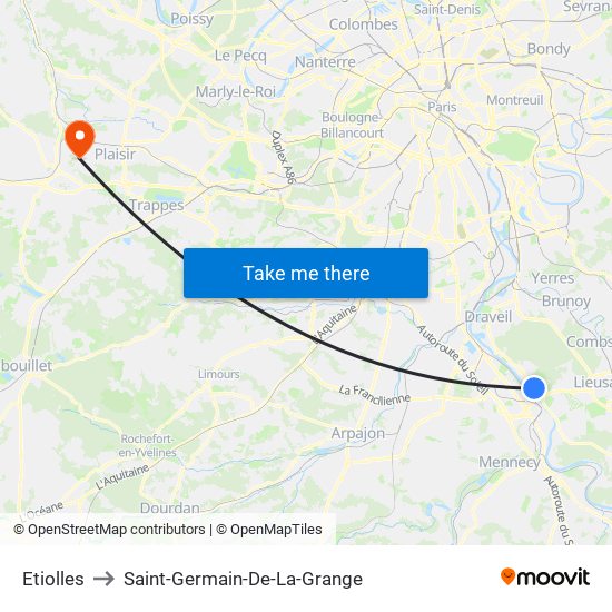 Etiolles to Saint-Germain-De-La-Grange map