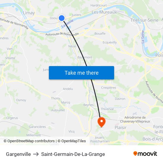 Gargenville to Saint-Germain-De-La-Grange map