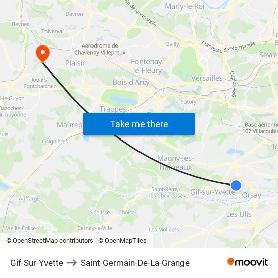 Gif-Sur-Yvette to Saint-Germain-De-La-Grange map