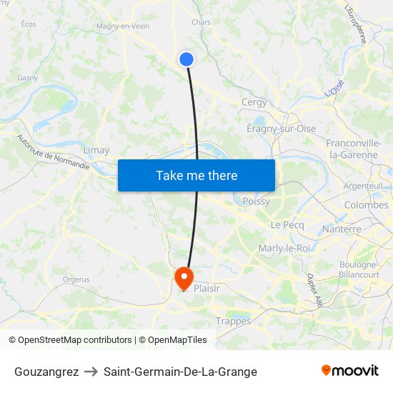 Gouzangrez to Saint-Germain-De-La-Grange map