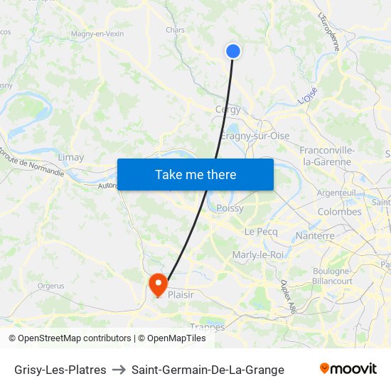 Grisy-Les-Platres to Saint-Germain-De-La-Grange map