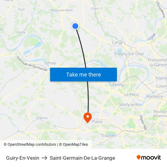 Guiry-En-Vexin to Saint-Germain-De-La-Grange map