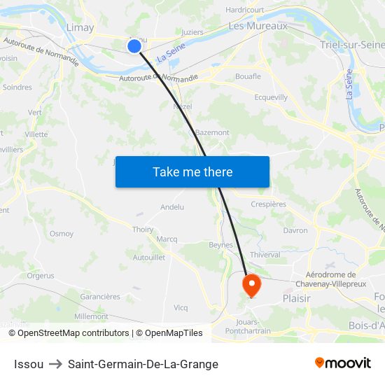 Issou to Saint-Germain-De-La-Grange map