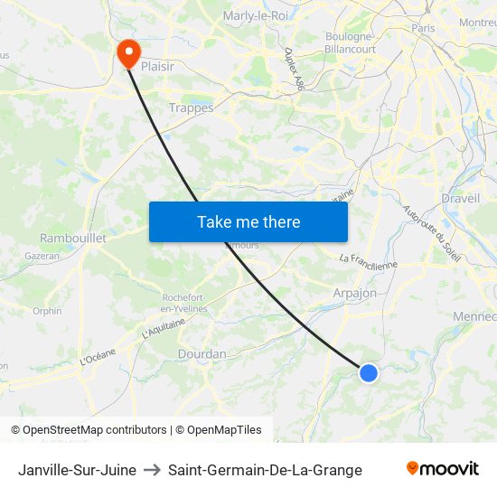 Janville-Sur-Juine to Saint-Germain-De-La-Grange map