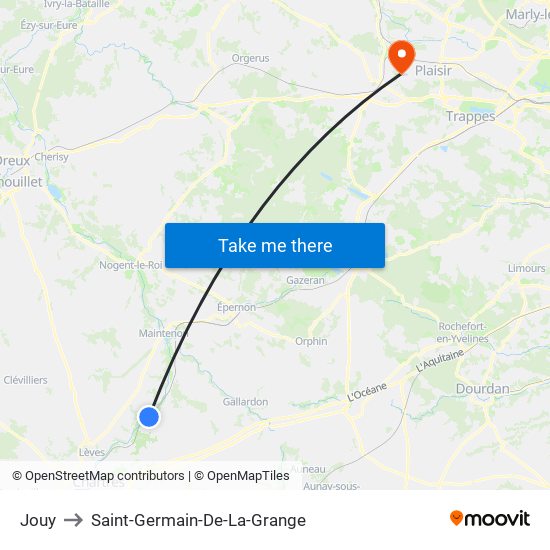 Jouy to Saint-Germain-De-La-Grange map
