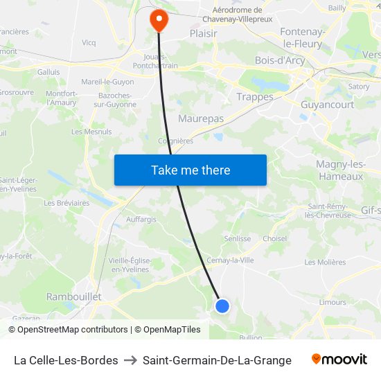 La Celle-Les-Bordes to Saint-Germain-De-La-Grange map