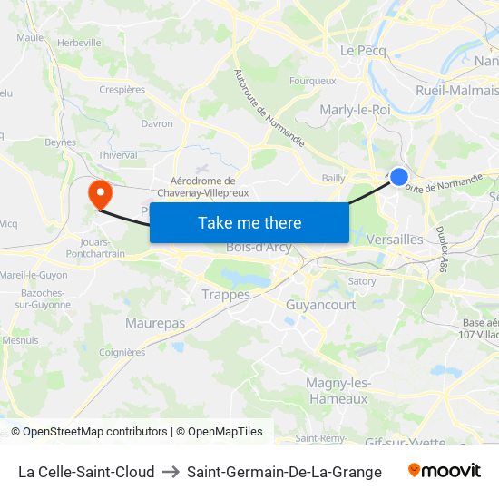 La Celle-Saint-Cloud to Saint-Germain-De-La-Grange map