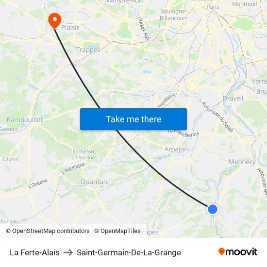 La Ferte-Alais to Saint-Germain-De-La-Grange map