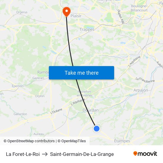 La Foret-Le-Roi to Saint-Germain-De-La-Grange map