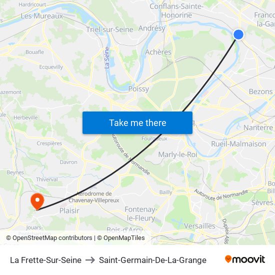 La Frette-Sur-Seine to Saint-Germain-De-La-Grange map