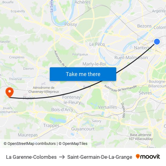 La Garenne-Colombes to Saint-Germain-De-La-Grange map