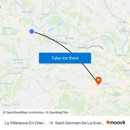 La Villeneuve-En-Chevrie to Saint-Germain-De-La-Grange map