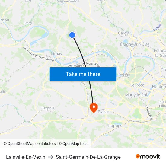 Lainville-En-Vexin to Saint-Germain-De-La-Grange map
