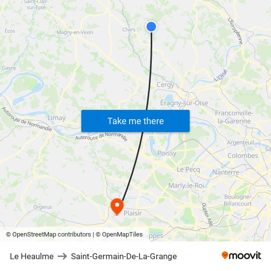 Le Heaulme to Saint-Germain-De-La-Grange map