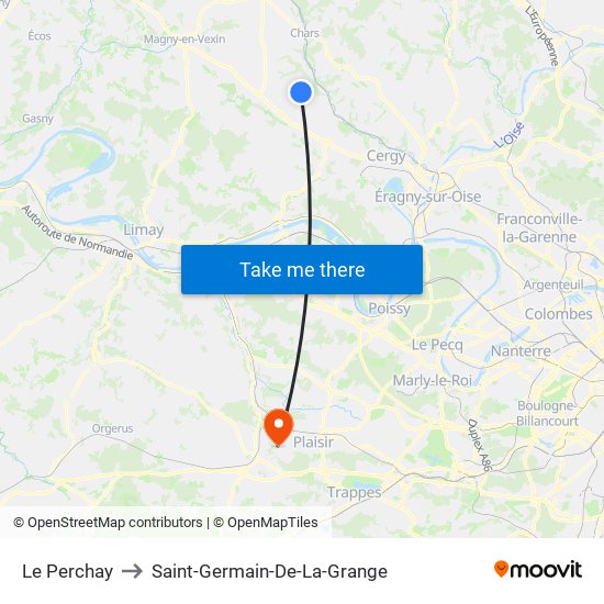 Le Perchay to Saint-Germain-De-La-Grange map