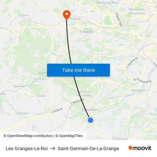 Les Granges-Le-Roi to Saint-Germain-De-La-Grange map